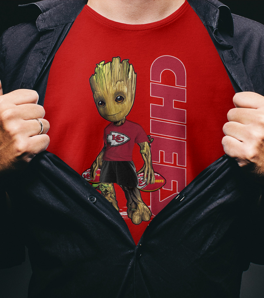 Groot V1 Kansas City Chiefs Football Character Chiefs T-Shirt