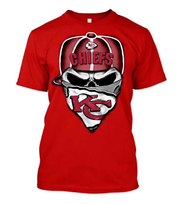 Kansas City Chiefs Skull Bandana Logo Cap T-Shirt