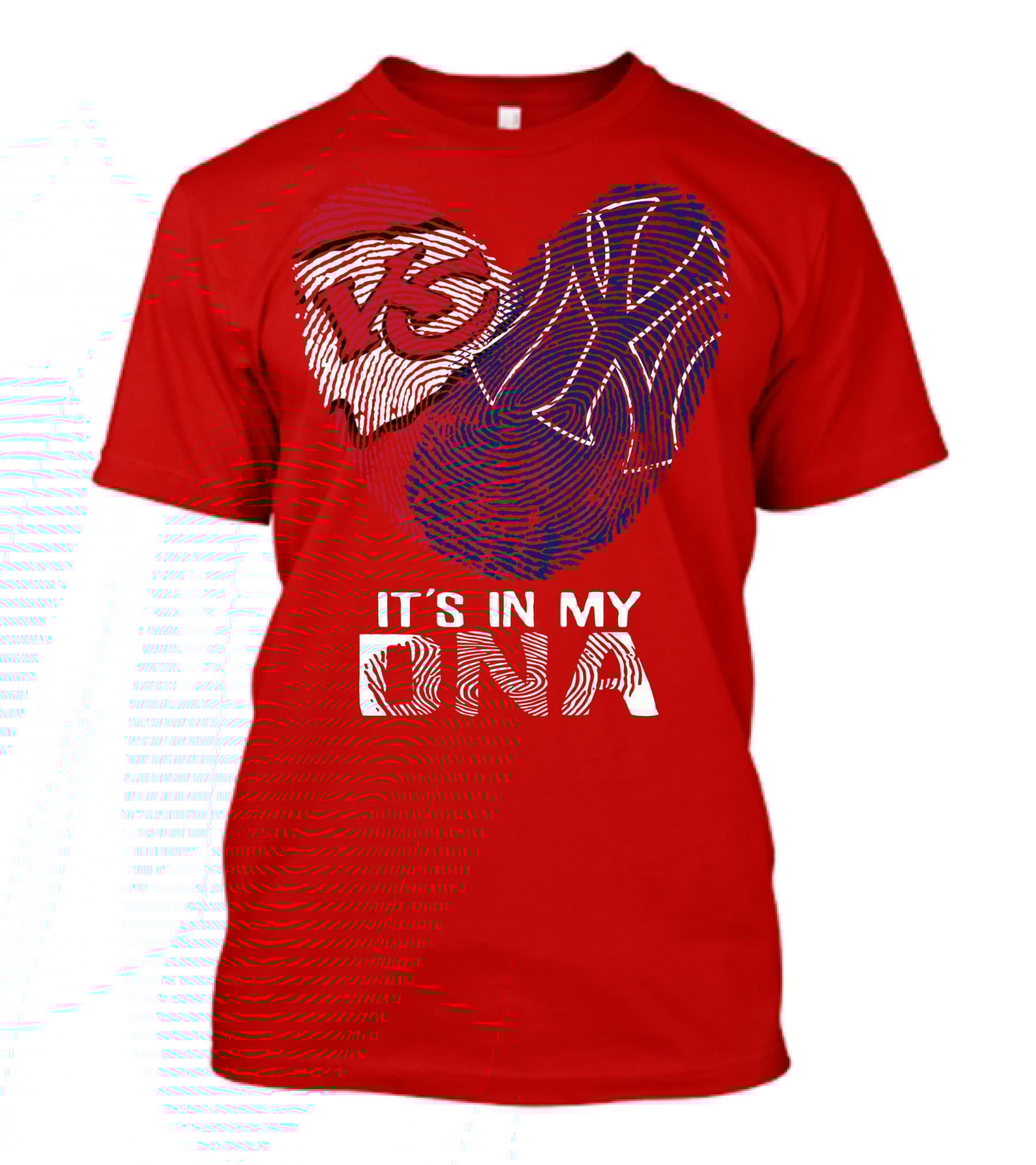 Kansas City Chiefs It's In My Dna Football Fingerprint Heart T-Shirt