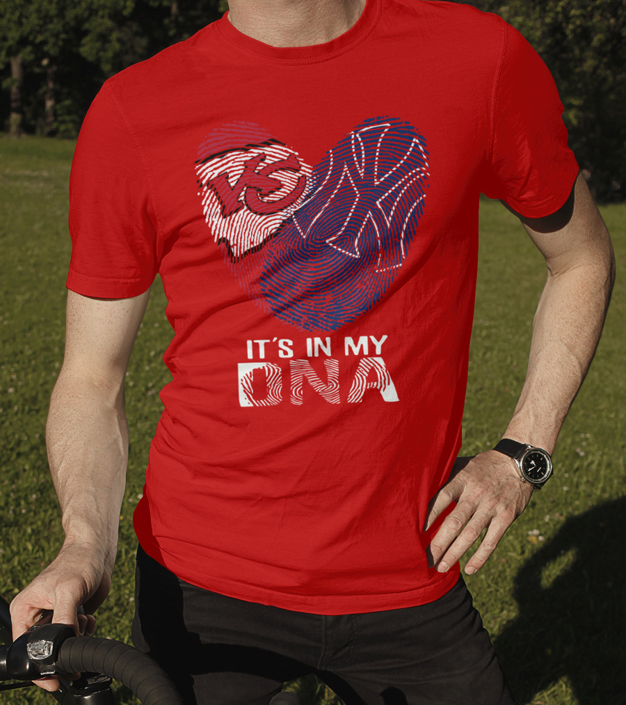 Kansas City Chiefs It's In My Dna Football Fingerprint Heart T-Shirt