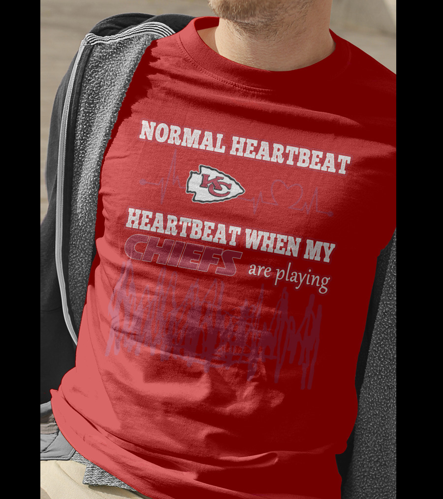 Normal Heartbeat Kansas City Chiefs Heartbeat When My Chiefs Are Playing T-Shirt