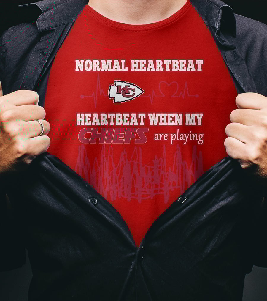 Normal Heartbeat Kansas City Chiefs Heartbeat When My Chiefs Are Playing T-Shirt