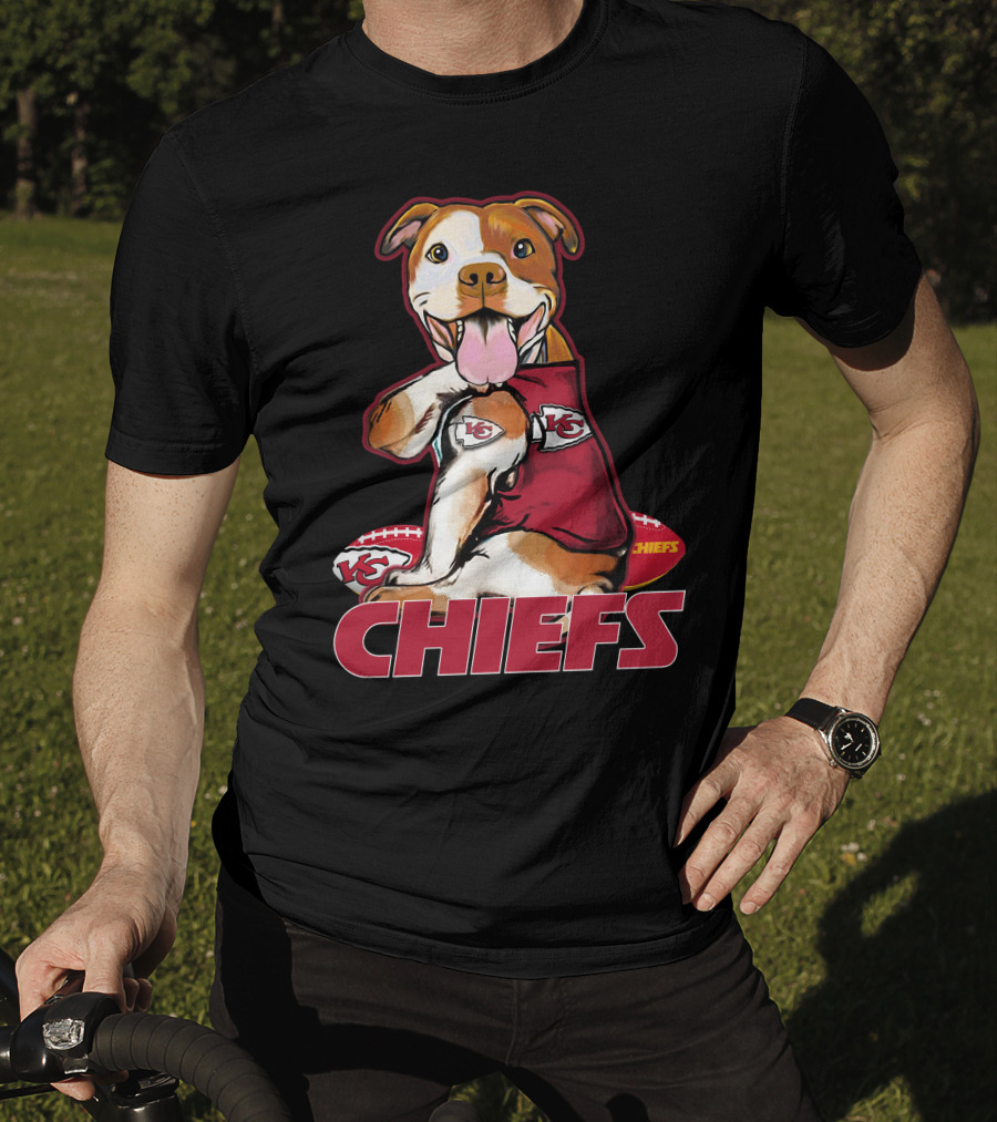 Pittbull KC Chiefs Football Mascot Fan T-Shirt