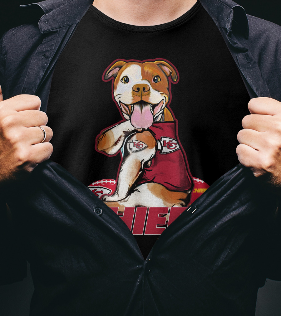 Pittbull KC Chiefs Football Mascot Fan T-Shirt