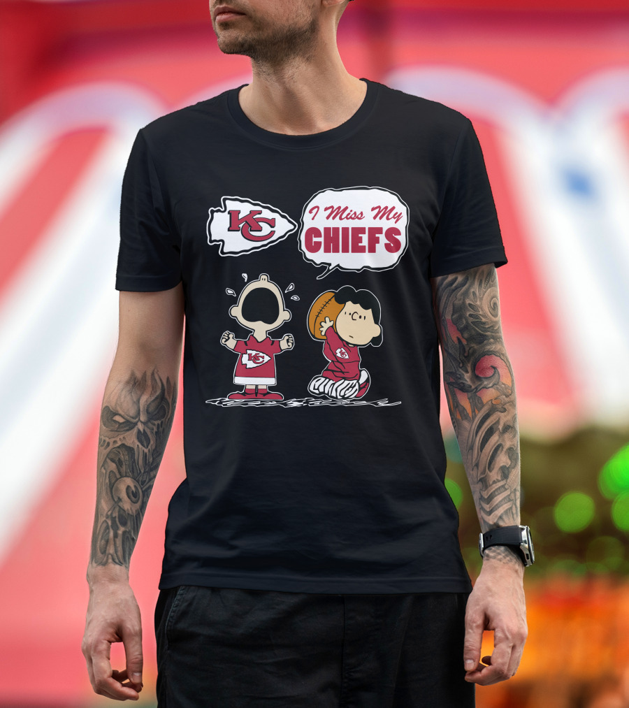 I Miss My Kansas City Chiefs Peanuts Football T-Shirt