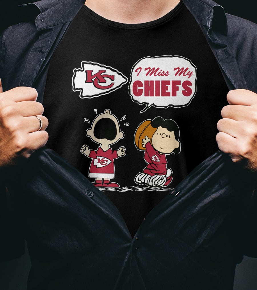 I Miss My Kansas City Chiefs Peanuts Football T-Shirt