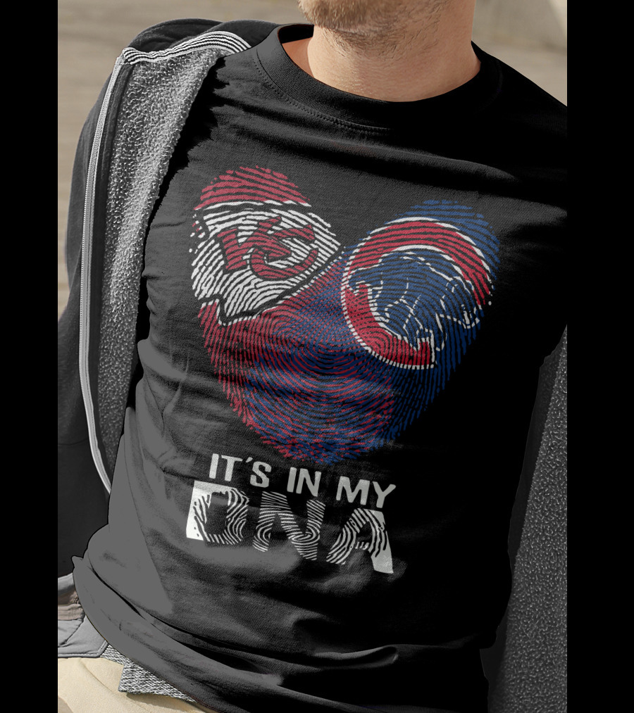 It's In My Dna Kansas City Chiefs Chicago Cubs T-Shirt
