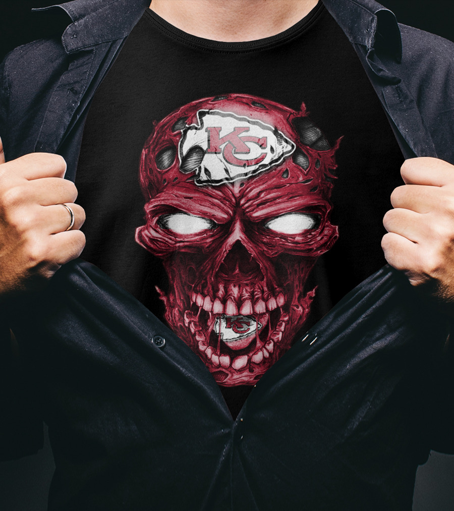 Kansas City Chiefs Skull Head T-Shirt