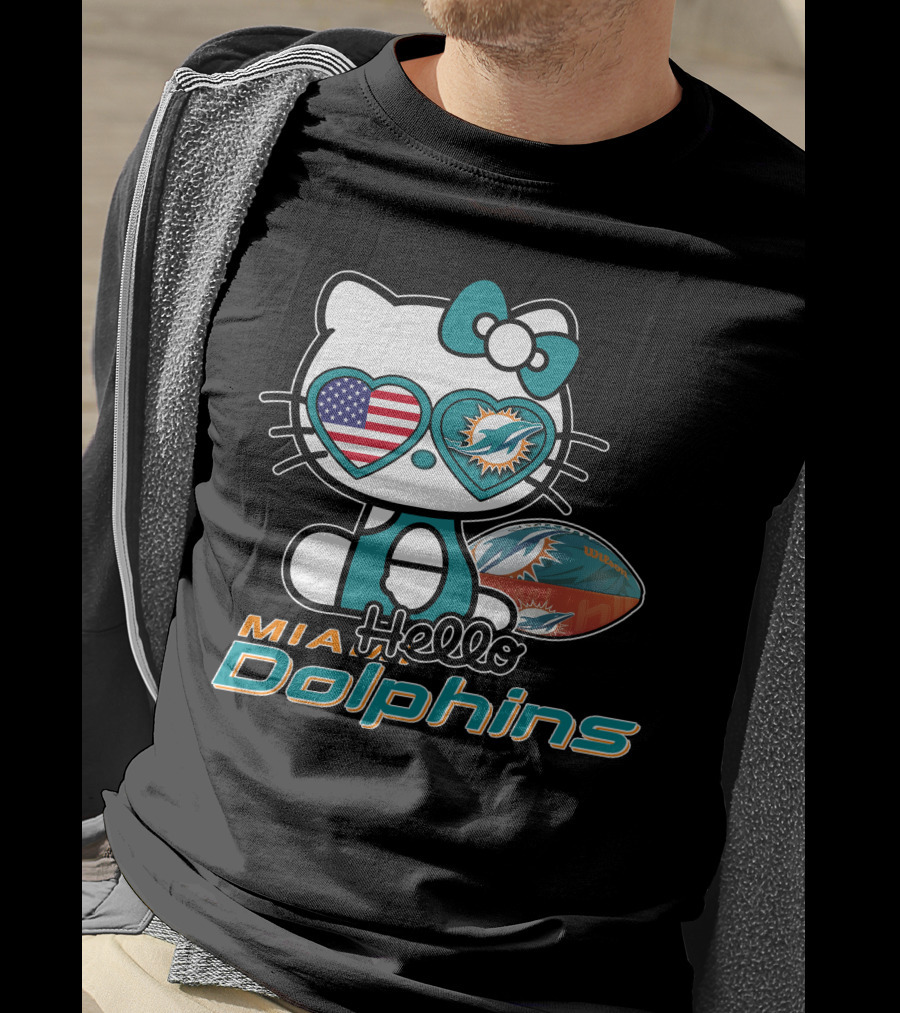 Mia Hello Dolphins American Football Miami Nfl T-Shirt