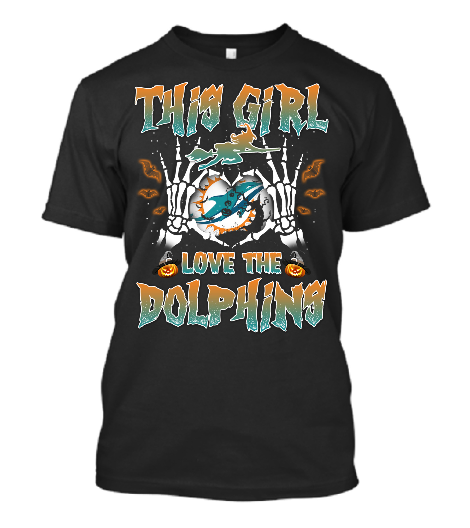 This Girl Love The Miami Dolphins Halloween Theme T-Shirt