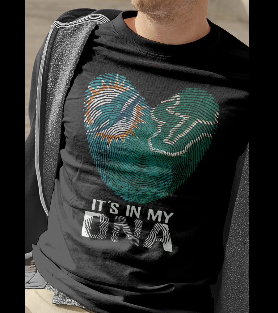 Miami Dolphins It's In My Dna Fingerprint T-Shirt