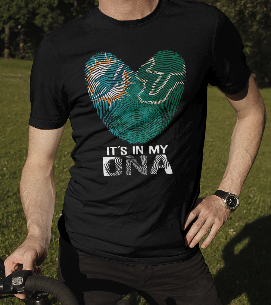 Miami Dolphins It's In My Dna Fingerprint T-Shirt