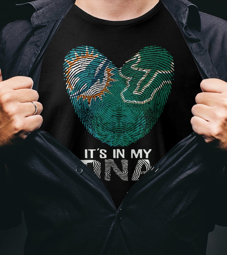 Miami Dolphins It's In My Dna Fingerprint T-Shirt