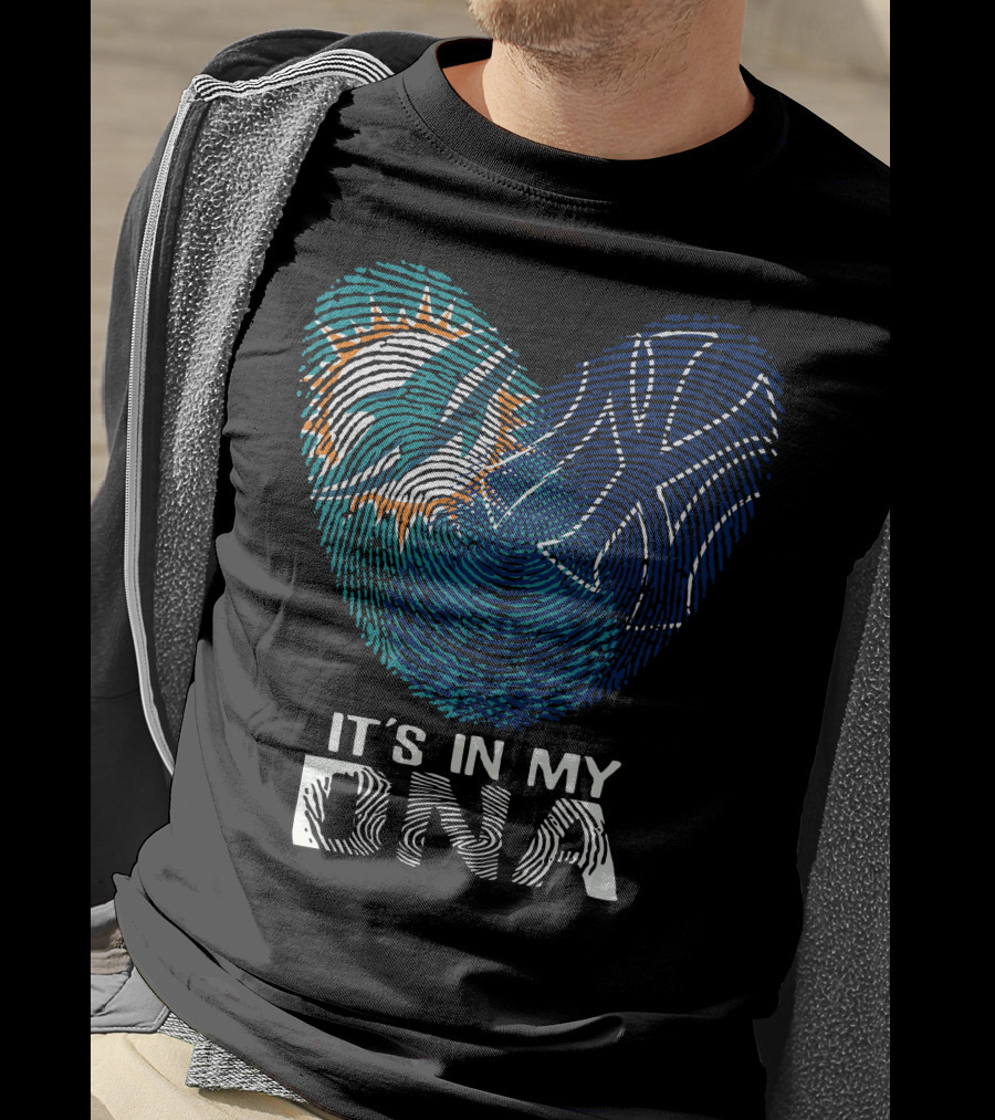 Miami Dolphins New York Yankees It's In My Dna T-Shirt