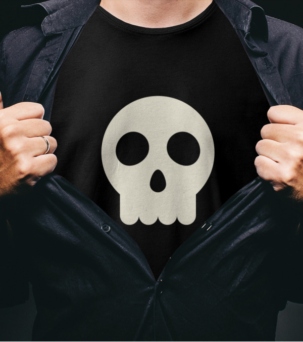 Skull Skeleton Graphic With Simple White Skull T-Shirt