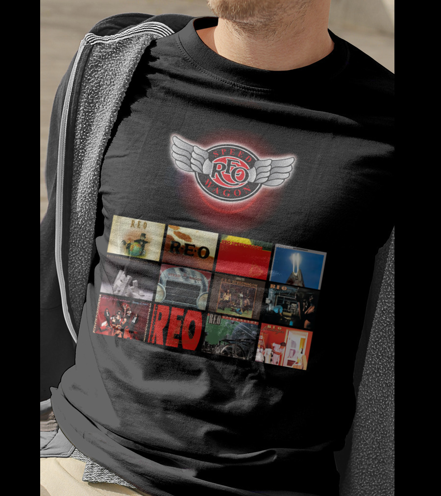 REO Speedwagon Album Covers With Iconic Band T-Shirt