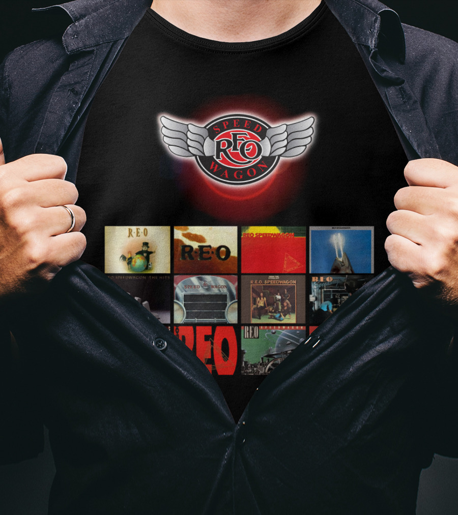 REO Speedwagon Album Covers With Iconic Band T-Shirt