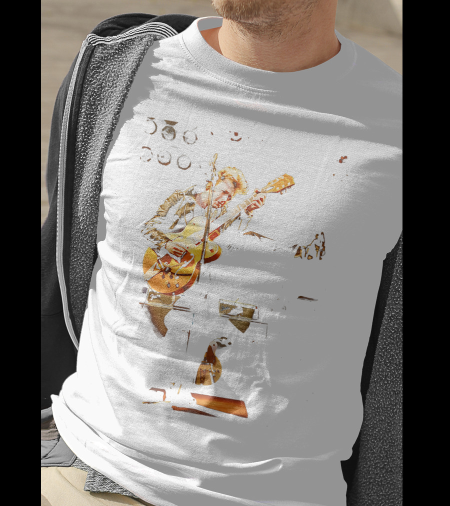 Straycats Rockabilly Guitarist In Leather Jacket T-Shirt