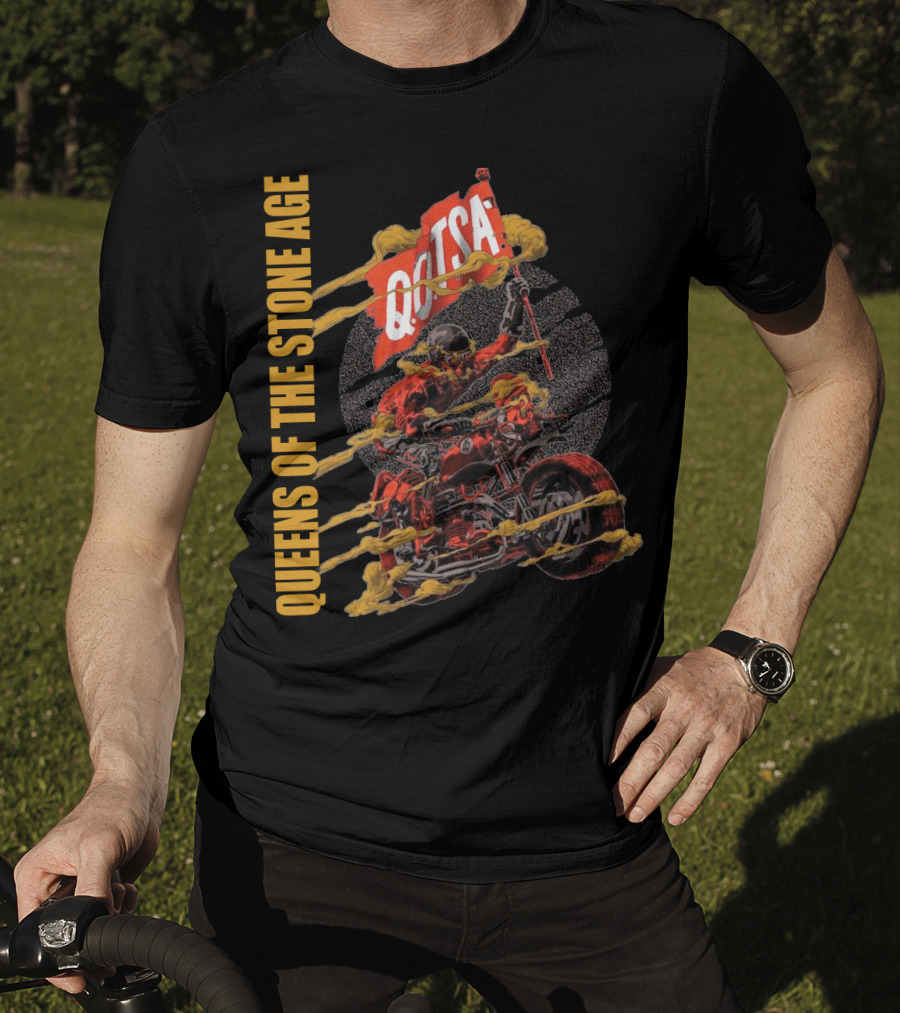 Queens Of The Stone Age QOTSA Motorcycle Rider T-Shirt
