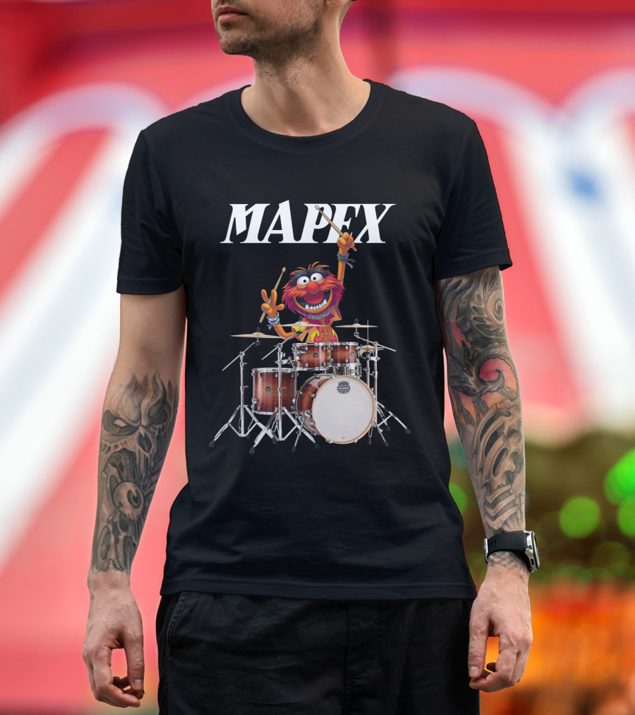 Mapex Animal From The Muppets Playing Drums Enthusiastically T-Shirt