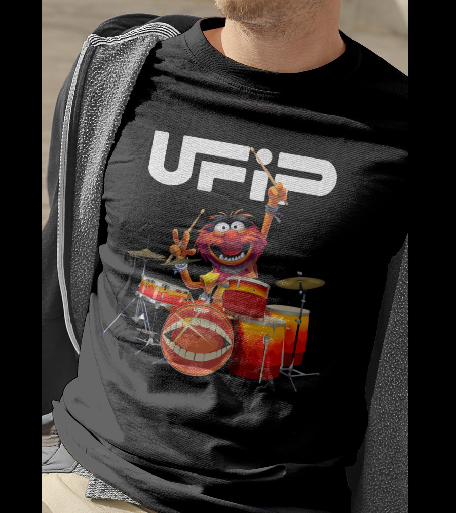 Animal Playing UFIP Drums Featuring The Muppets Character T-Shirt