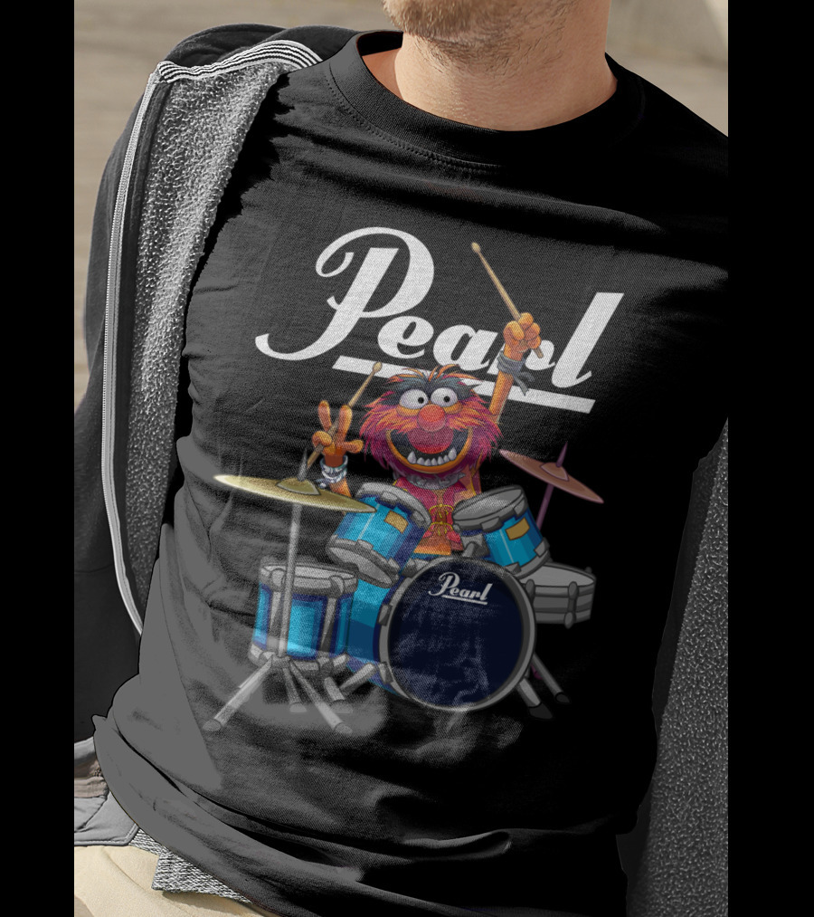 The Muppets Animal Playing Pearl Drums Enthusiastically T-Shirt