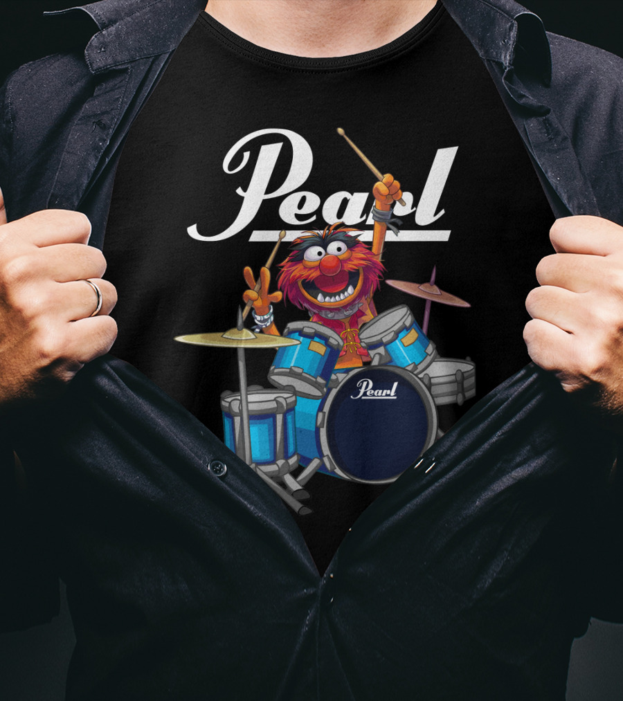 The Muppets Animal Playing Pearl Drums Enthusiastically T-Shirt