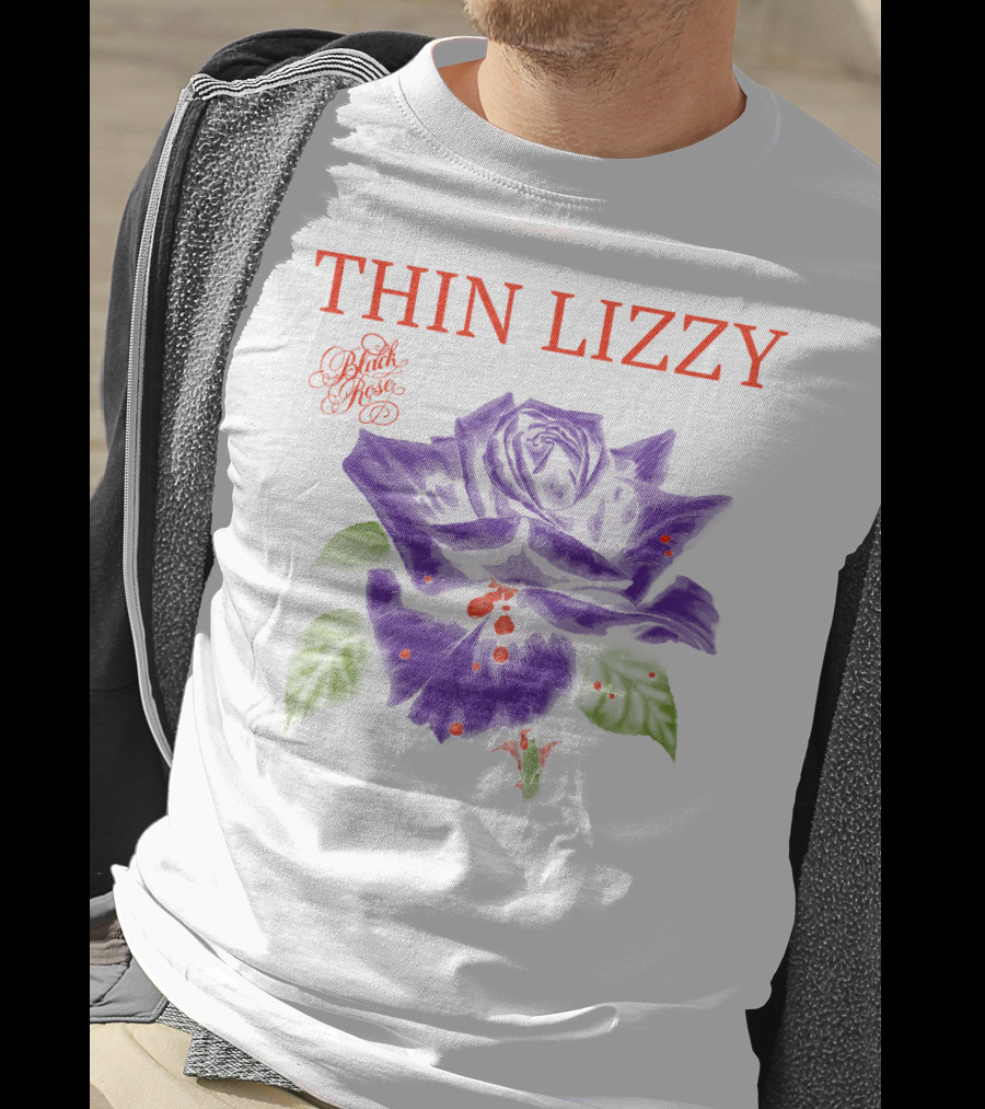 Thin Lizzy Black Rose Purple Rose T-Shirt