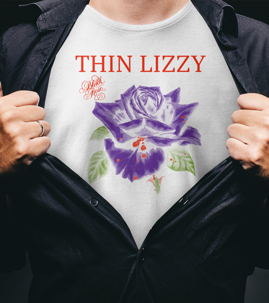 Thin Lizzy Black Rose Purple Rose T-Shirt