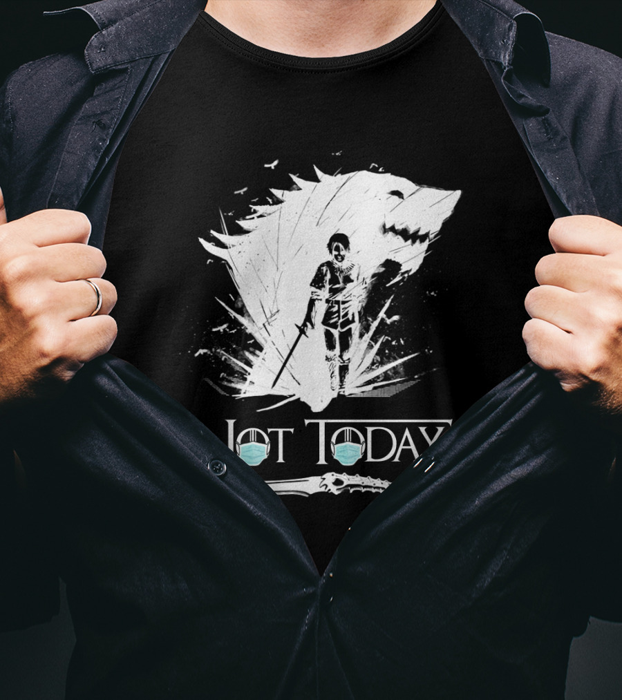 Not Today Game Of Thrones Arya Mask Wolf Sword T-Shirt