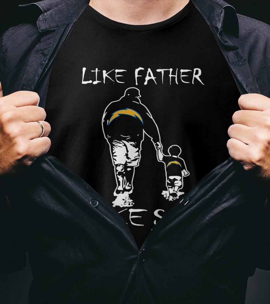 Like Father Like Son Los Angeles Chargers Logo Walking Together T-Shirt