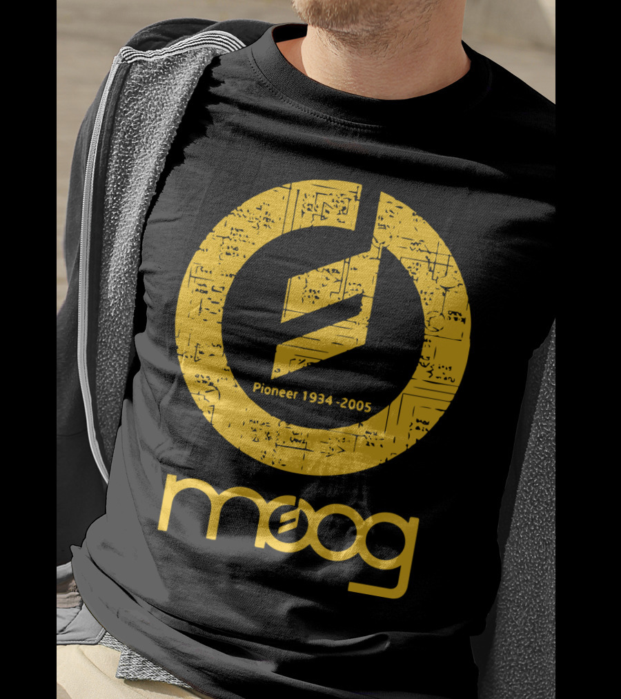 MOOG Pioneer 1934-2005 Yellow Circuitry T-Shirt
