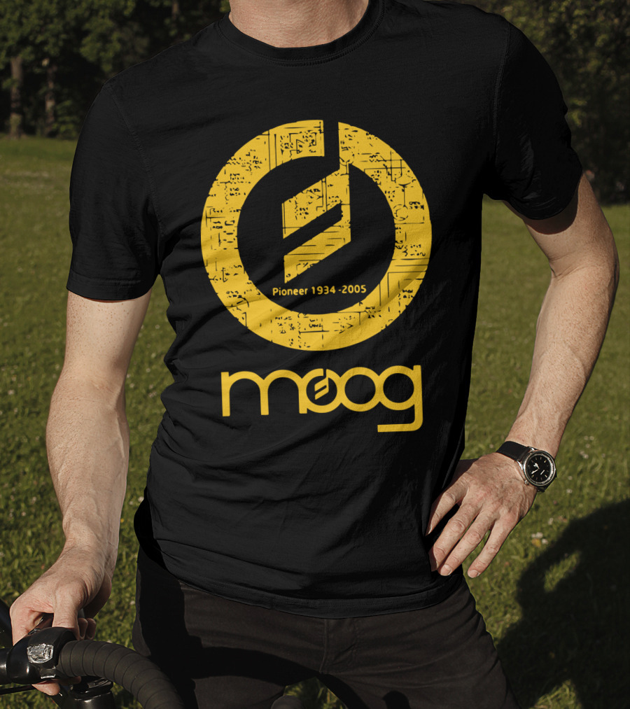 MOOG Pioneer 1934-2005 Yellow Circuitry T-Shirt