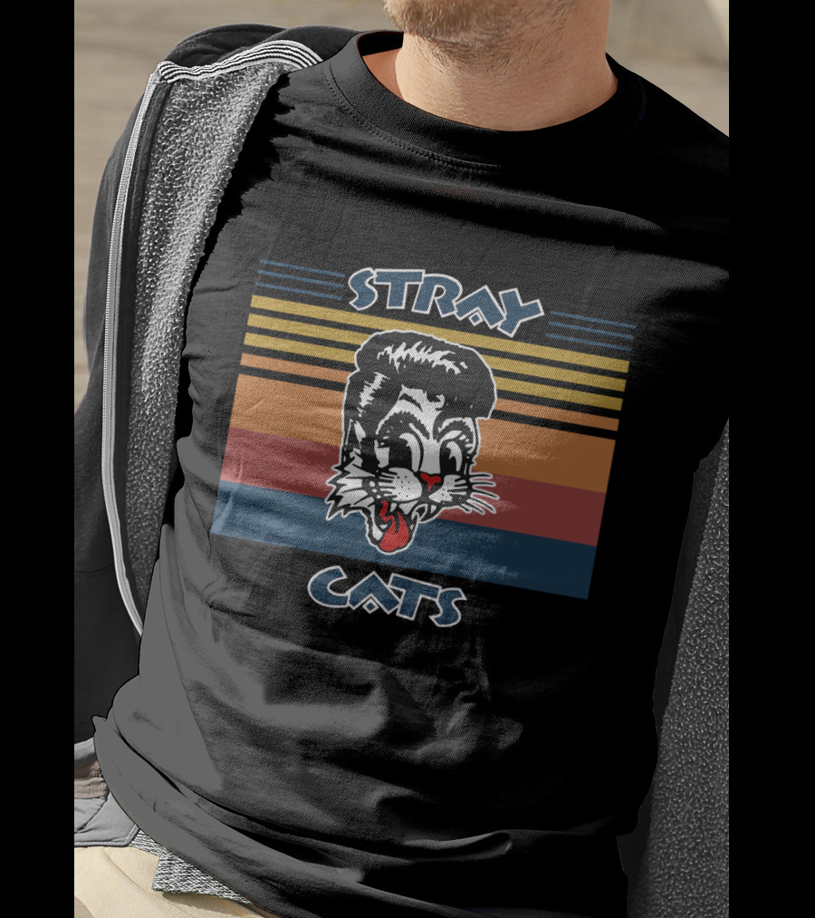 Stray Cats Retro Cartoon Feline T-Shirt