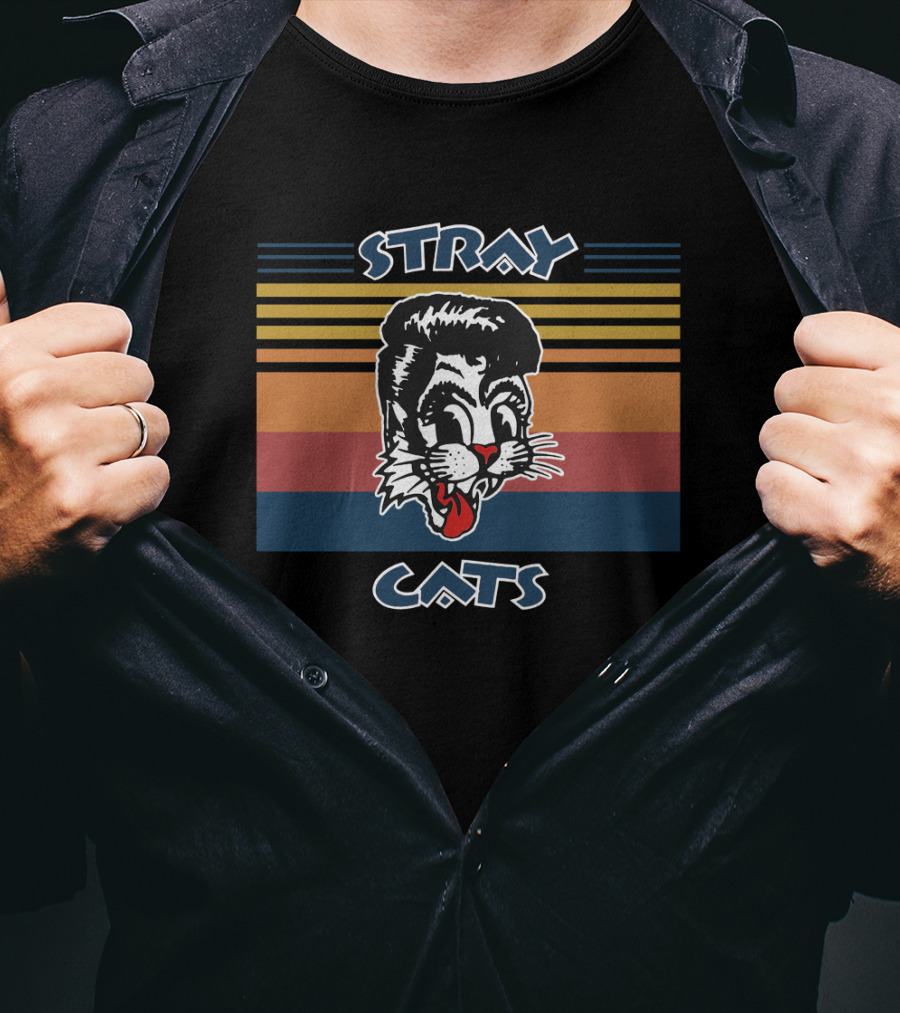 Stray Cats Retro Cartoon Feline T-Shirt