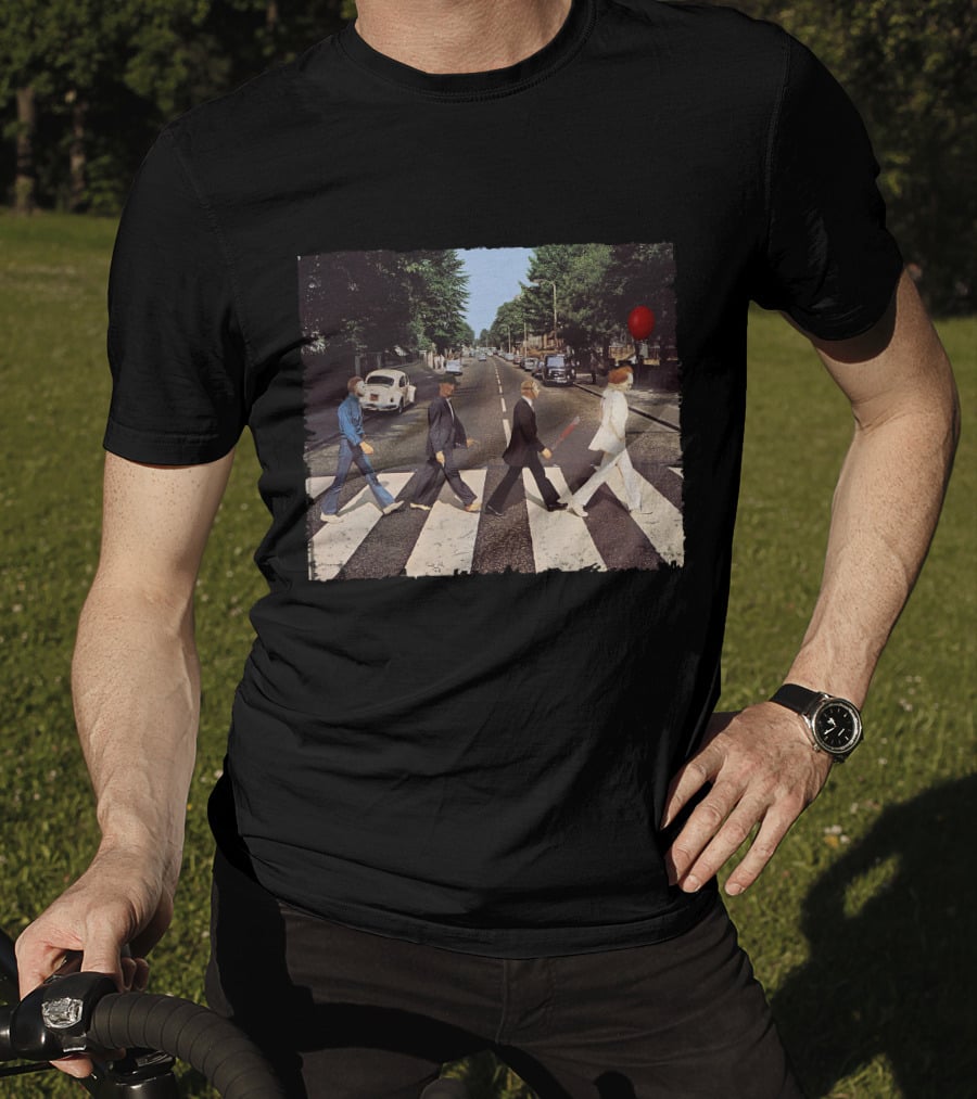 Abbey Road Horror Movie Icons Crossover Scene T-Shirt