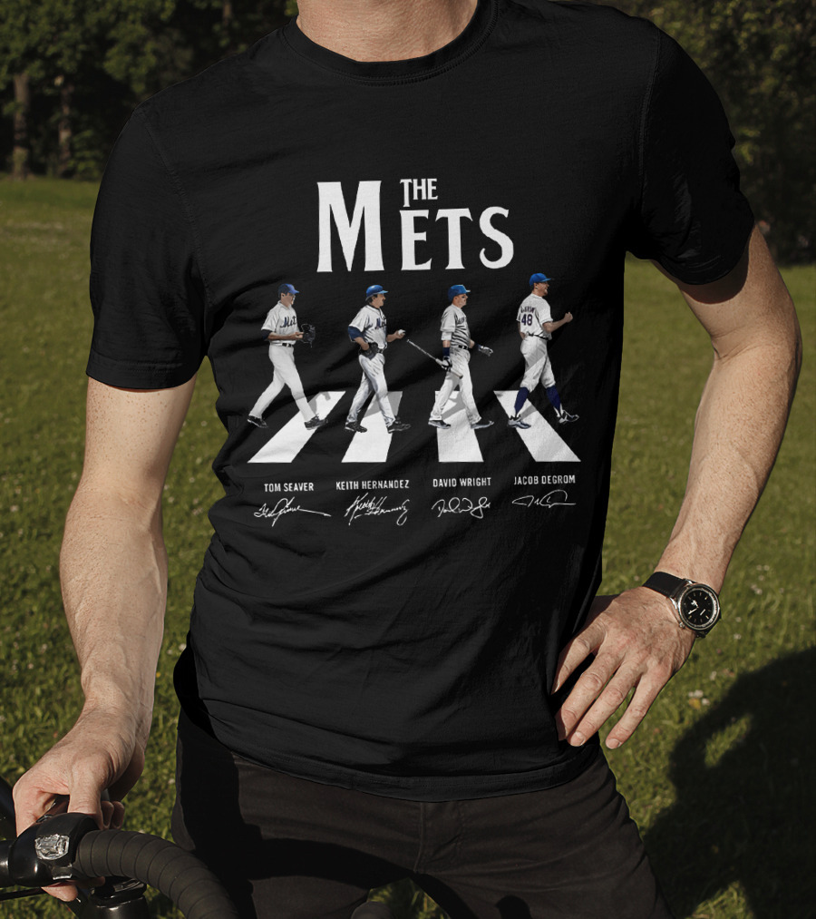 The Mets Abbey Road Tom Seaver Keith Hernandez David Wright Jacob DeGrom Signatures T-Shirt