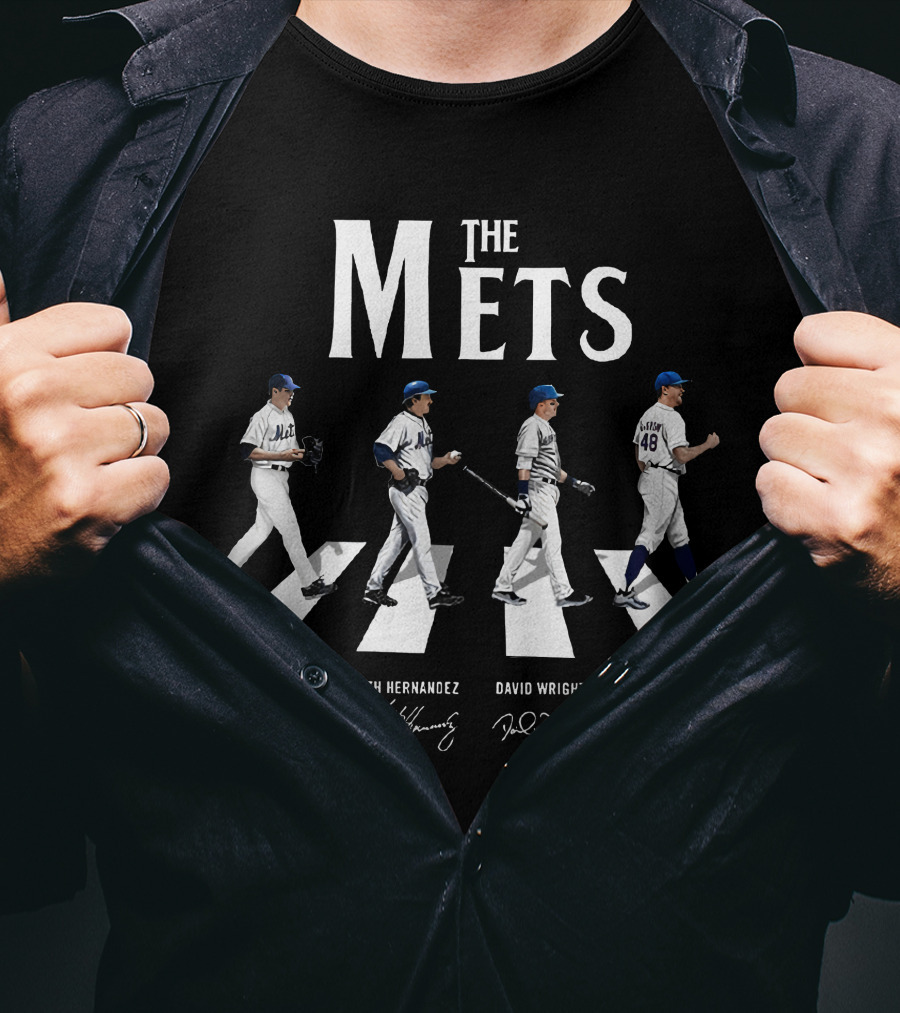The Mets Abbey Road Tom Seaver Keith Hernandez David Wright Jacob DeGrom Signatures T-Shirt