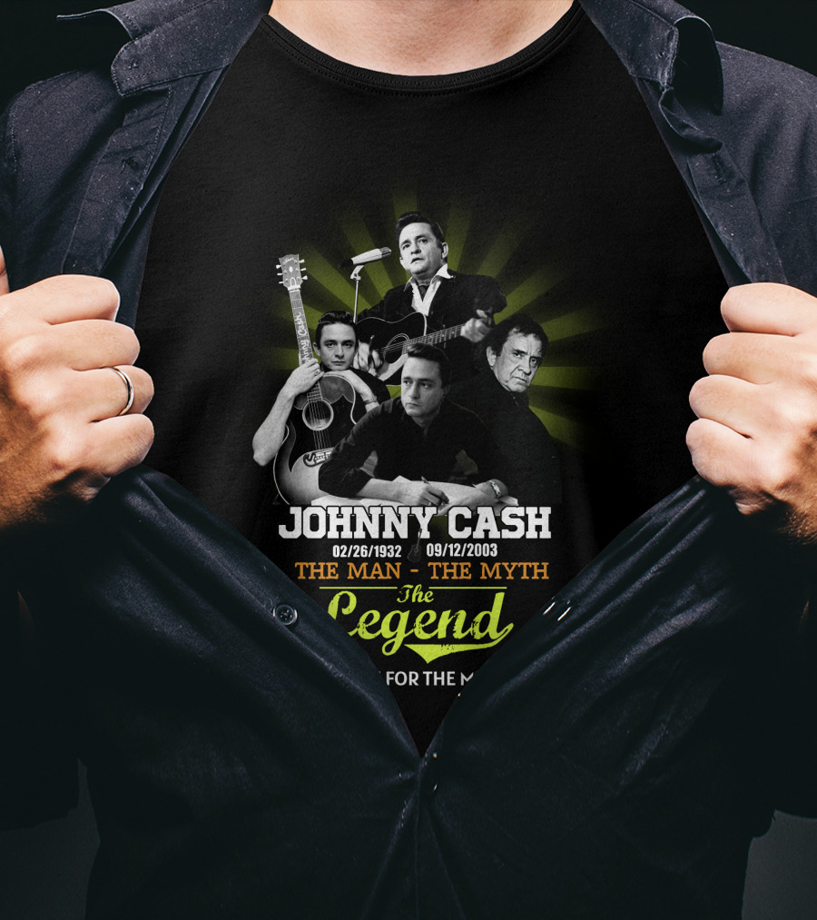 Johnny Cash 02/26/1932 09/12/2003 The Man The Myth The Legend Thank You For The Memories T-Shirt