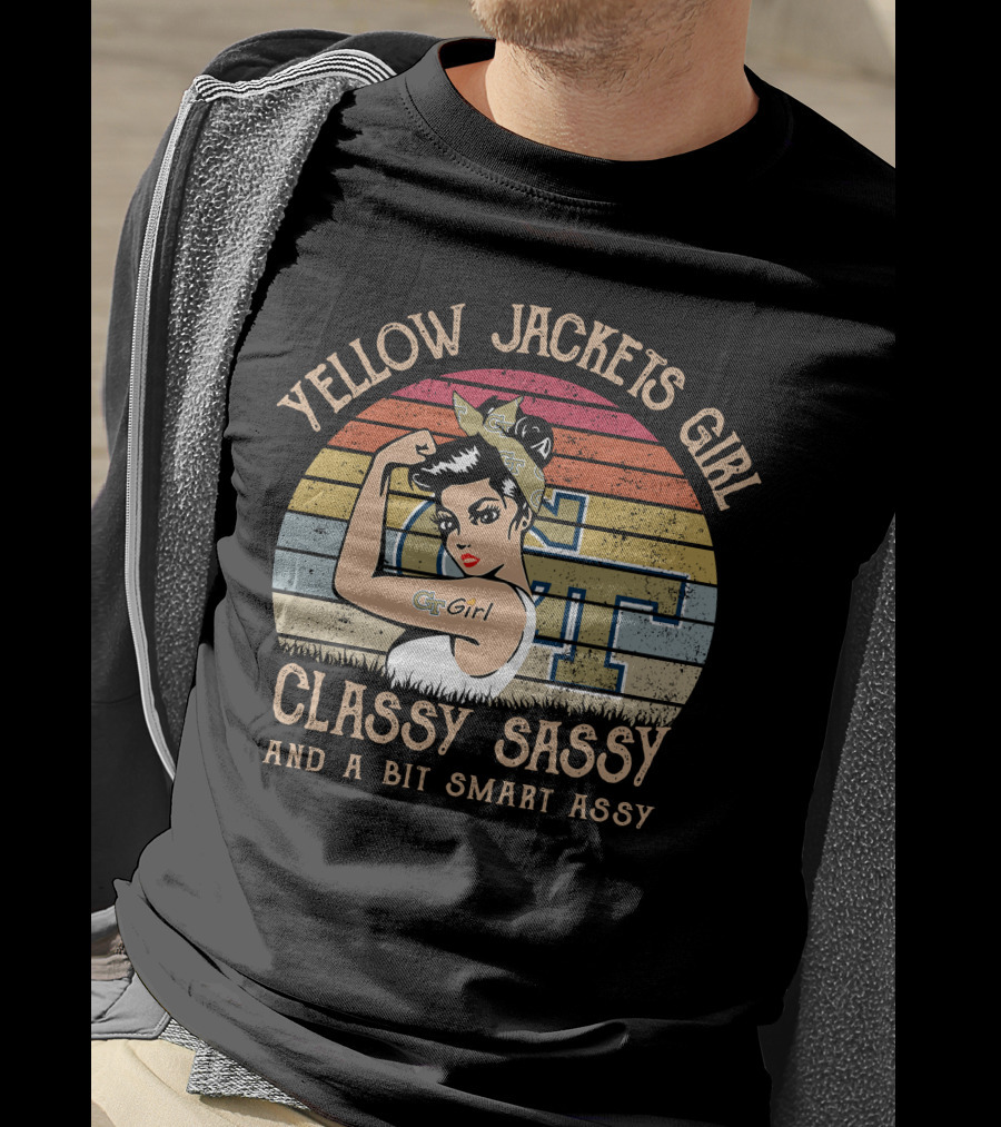 Yellow Jackets Girl Classy Sassy And A Bit Smart Assy GT Girl T-Shirt