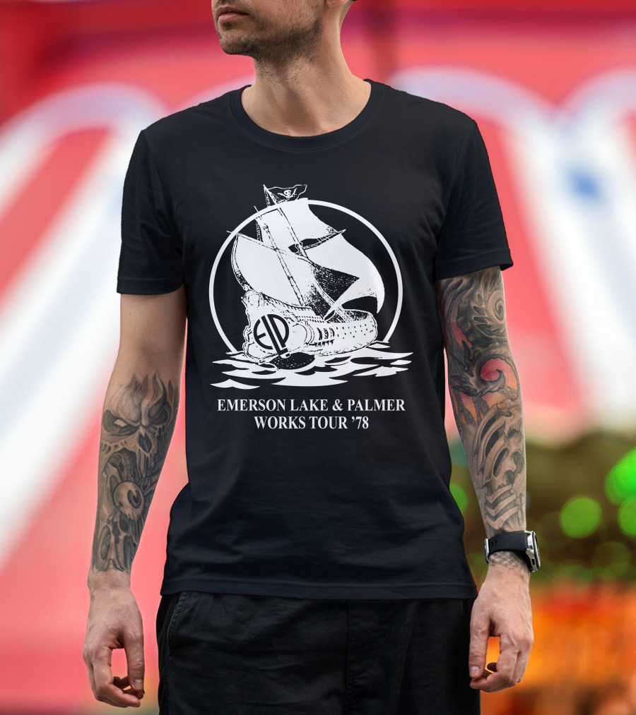 Emerson Lake and Palmer Works Tour '78 Sailing Ship T-Shirt