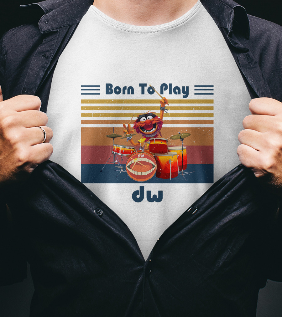 Born To Play Drum DW Animal Muppet Vintage T-Shirt