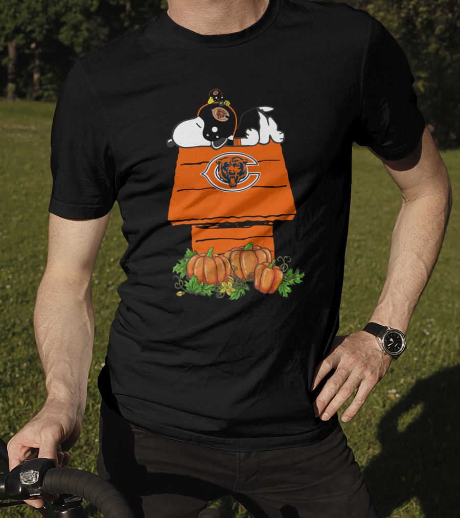 Chicago Bears Snoopy And Pumpkins House T-Shirt