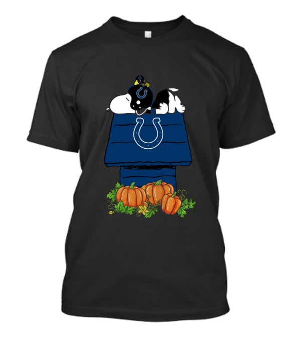 Indianapolis Colts Snoopy Doghouse Pumpkin Patch T-Shirt