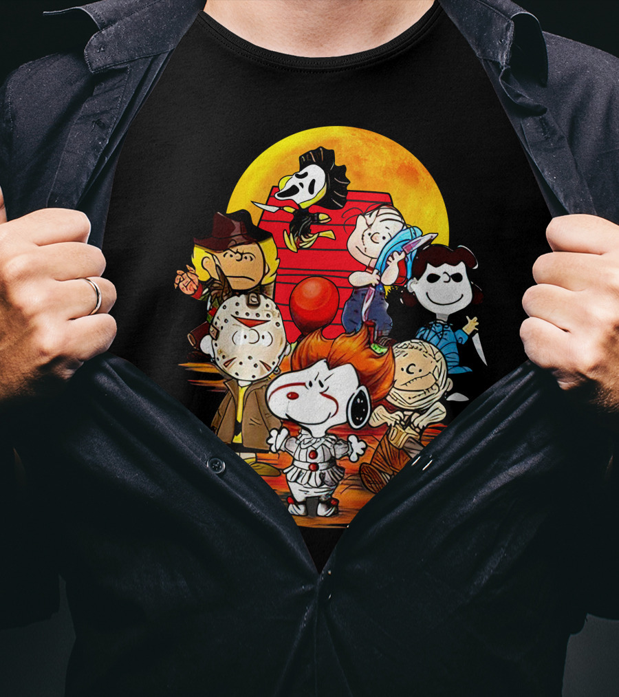 Snoopy And Friends Halloween Horror Mashup T-Shirt