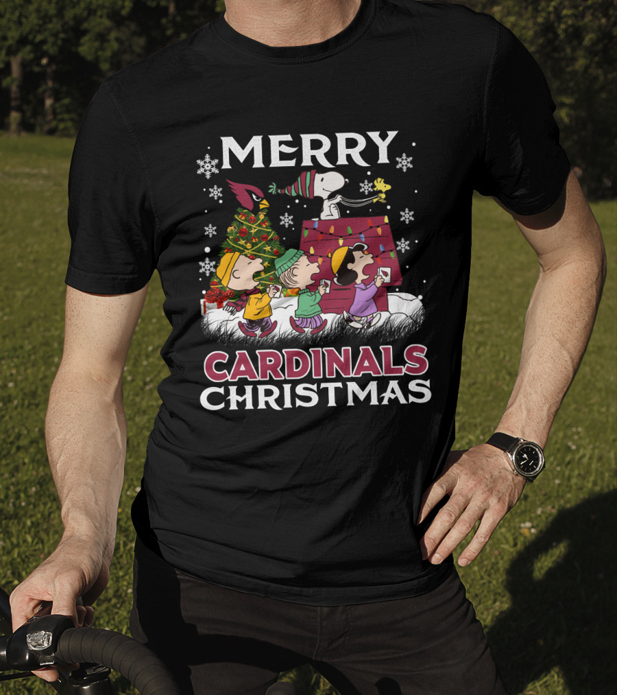 Merry Cardinals Christmas Snoopy And Friends Peanuts Holiday T-Shirt
