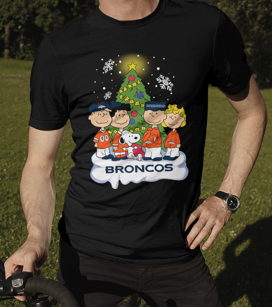 Broncos Christmas Snoopy And Peanuts Characters Holiday T-Shirt