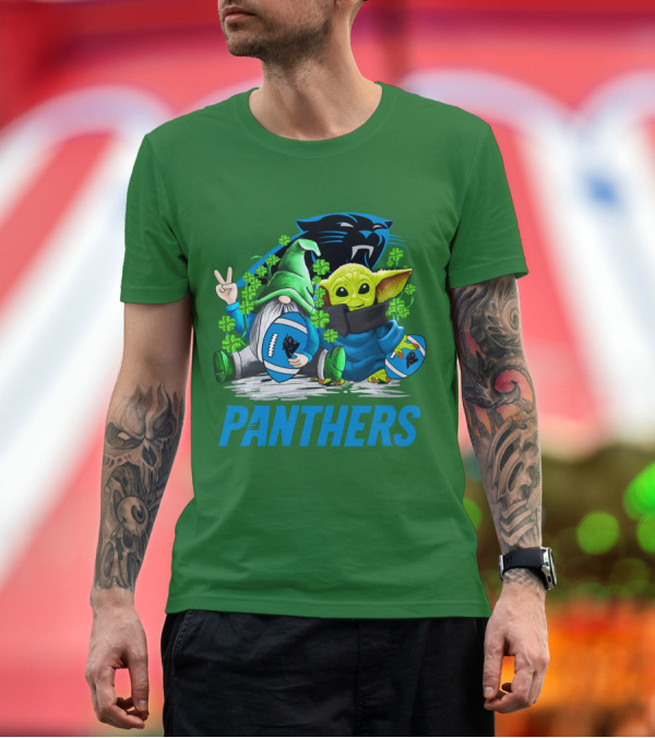 Premium T-Shirt: Panthers St. Patrick’s Day Football Gnome and Baby Alien T-Shirt Panthers St. Patrick’s Day Football Gnome and Baby Alien T-Shirt