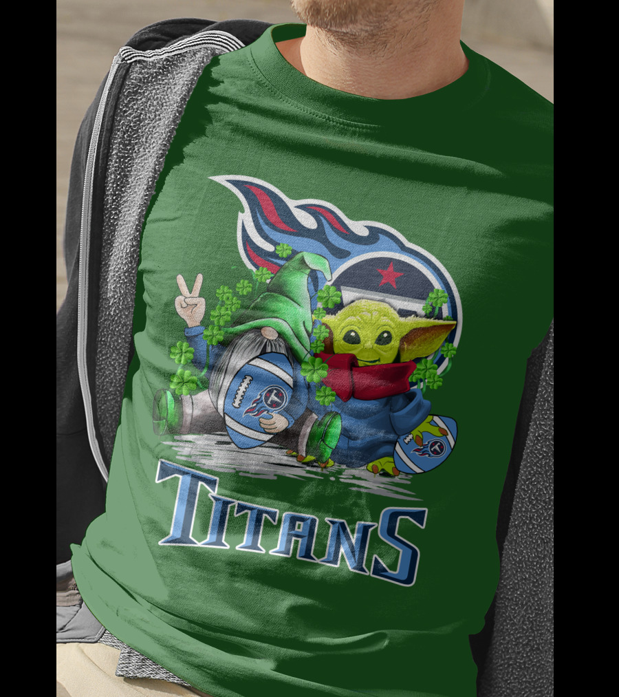 Tennessee Titans St. Patrick’s Day Gnome And Alien Football T-Shirt
