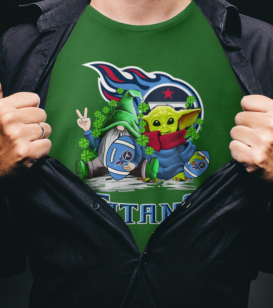 Tennessee Titans St. Patrick’s Day Gnome And Alien Football T-Shirt